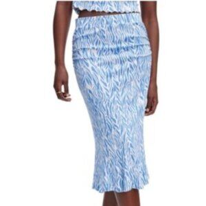 DVF x Target A Line Skirt Womens Large Blue Knit Midi Diane Von Furstenberg NEW